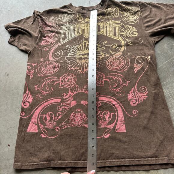 Vintage Billabong T-Shirt Women's L Brown Distressed Gradient Graphic Tee - Picture 6 of 8